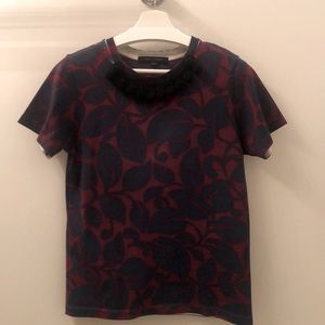 Marc Jacobs floral crew neck T-shirt pompom XS